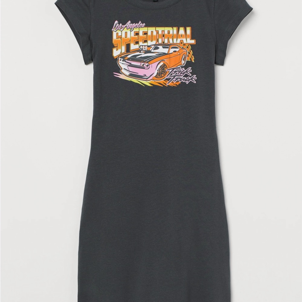 H&M Short printed dress - Black/Los
Angeles